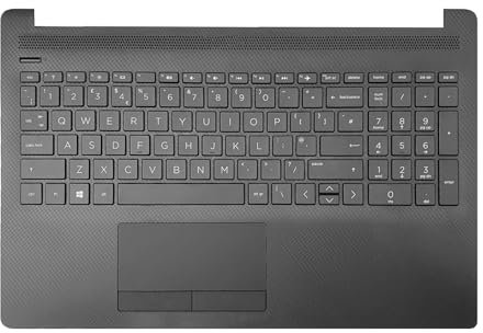 TECHNOLOGYVS REPLACEMENT LAPTOP NOTEBOOK QWERTY KEYBOARD FOR 255 G8 UK LAYOUT ENGLISH & TOPCASE PALMREST COVER BLACK