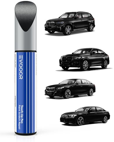 (416) Carbon Black Metallic retouche de peinture automobile pour BMW, Réparation des rayures pour voiture, Solution rapide et facile pour la réparation