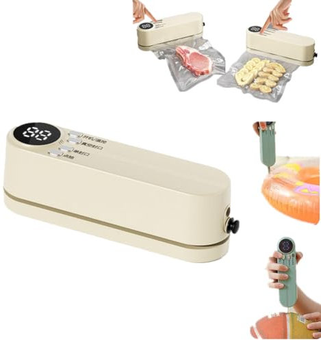 Carroterr Mini Food Saver Vacuum Sealer Machine, Cordless Handheld Rechargeable Sealer, Digital Display Food Preservation Heat Sealer Machine, Portable 3 in 1 Heat Sealer for Chips Bags