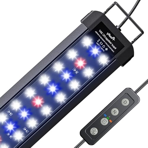 Pawfly Aquarium Light for 30-45 CM Tanks, 11 W Fish Tank Light, Full Spectrum Aquarium Lights, Extendable LED Fish Lamp with Timer, Daytime/Night Modes & Adjustable Brightness for Freshwater