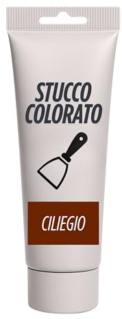 Tubetto Stucco in Pasta Colorato Professionale Pronto all'Uso - Stucco per Legno e Muro - Adesione Perfetta ed Essiccazione Veloce - Ciliegio, 150ml