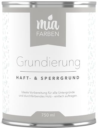 miafarben Grundierung – Haft- und Sperrgrund für Holz & mehr – ideale Vorbereitung für Kreidefarbe & Lack – weiß, wasserbasiert, isolierend (2,5L)