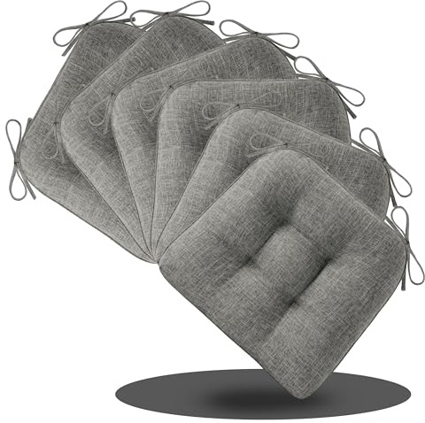 AddGrace 6er Set Sitzkissen 40 x 40 x 10cm Hellgrau