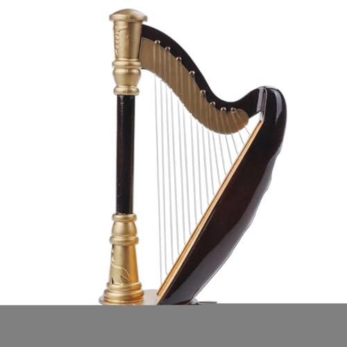 Mini Arpa Modello Decorativo - Artigianato in Resina Filo di Rame Elegante Funzionale con Bellezza Lunga Durata, 8,5 x 14 cm | Matrimoni, Eventi, Decorazione da Tavolo, Sala Musica per Lui