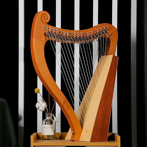 Arpa irlandesa celta con llave de afinación y bolsa, 3 agujeros de sonido para una resonancia rica, arpa de lira para principiantes y amantes de la música