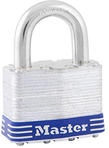 Master Lock 5EURD Laminated Padlock with Key, Grey, 7,4 x 5,1 x 3,3 cm