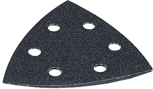 Makita B-21777 Delta-Schleifpapier 94 mm schwarz Körnung 600, 10 Stück, Klett, 6 Löcher, Schleifblatt für Stein, Marmor, Fiberglas, für Multitool, Multifunktionswerkzeug