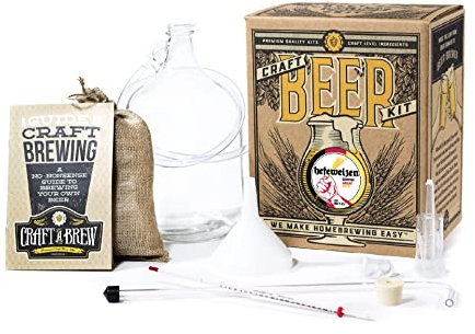 Craft A Brew Hefewizen; Kit para hacer cerveza; Haz tu propia cerveza artesanal; Equipos y Suministros Completos; Kit de elaboración de cerveza casera de inicio; 1 galón