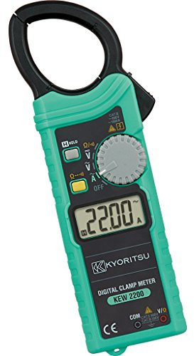 Kyoritsu Kew 2200 Pinza amperimétrica digital compacta ultrafina para la tamaño de corriente AC, tensioni AC/DC, resistencia, continuidad, Gris