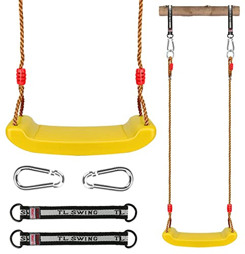 Swing Seat Set, Luckits Kids Swing Seat Plastic Swings with Adjustable Rope Durable Playground Swing Set Easy Install Heavy Duty Swing Seat for Children Boys Girls Indoor/Outdoor/Playground/Home/Tree