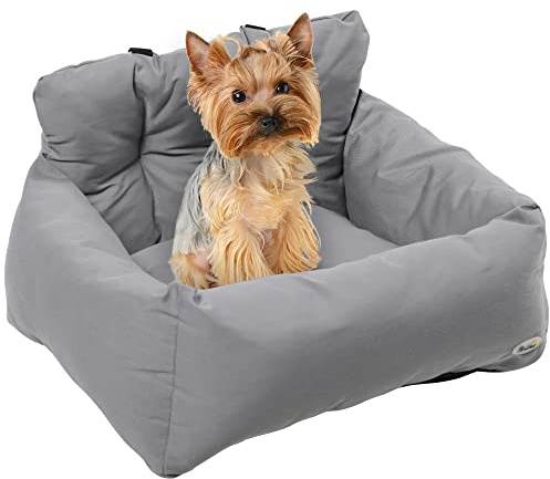 PawHut Siège d'auto pour Animaux de Compagnie Sac de Transport Chien et Chat rembourré de Coton PP épais sûr et Confortable Fond antidérapant 50 x 54 x 33 cm Gris foncé