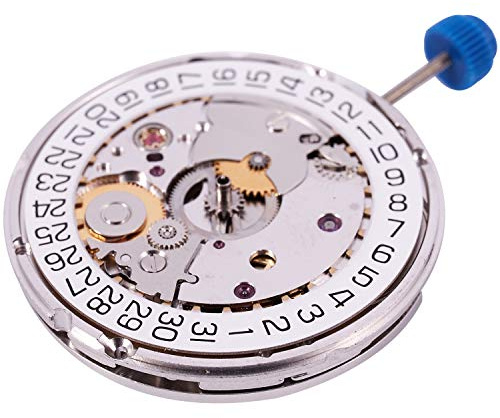 Pour ETA 2824-2 Sellita SW200 Blanc 3H Mouvement d'horloge mécanique, Argenté.