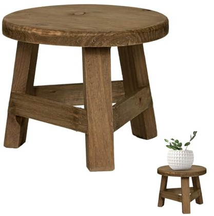 Vuggdt Tabouret Rond en Bois | Tabouret de Plante en Bois | Support de Pot de Fleurs en Bois | Support de présentation pour Pot de Fleurs | Support de en Bois | Tabouret de Jardin Portable pour