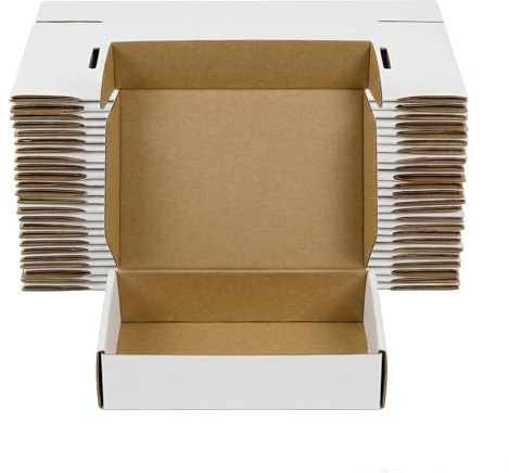 ZxeluPapr 20 Pack 12x9x4 Shipping Boxes, White Corrugated Cardboard Packaging Box for Small Business