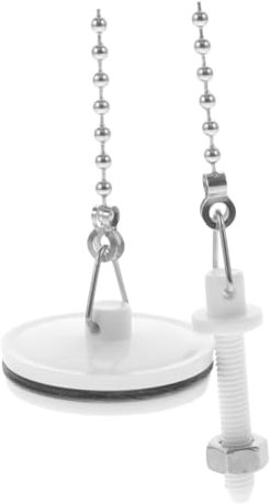 Anneome Tappo per Lavandino Bagno con Catena in Acciaio Inossidabile Bianco, Riutilizzabile e Resistente alla Deformazione, per Case e Hotel