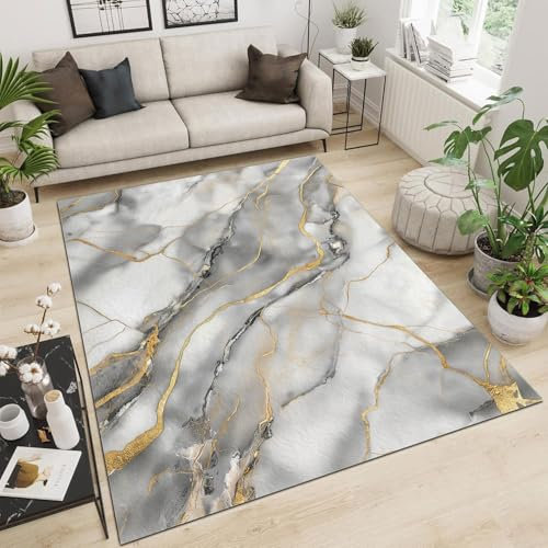 Teppich Abstrakt Achatsteinstruktur Muster, Teppiche Grau bedrucktes Dekorationen für Studien Nacht Wohnzimmer Schlafzimmer, Teppich 80 x 150 cm Schall dämmung rutschfest