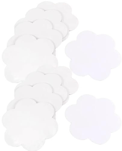BELLIFFY 10st Blumenartige Ölgemäldetafel Planke Bretter Malbrett Panel Kunstleinwände Zum Malen Malleinwände Zum Malen Ölgemäldezubehör Malen Baumwollplatte MDF Weiß