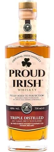 Proud Irish Blended Irish Whiskey 3-Year – 700 ml, 40% ABV – Triple-Distilled Blend with Caramel, Honey & Orchard Fruit