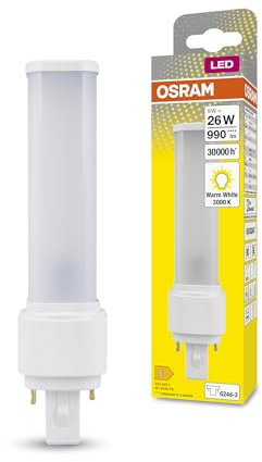 Osram DULUX D 26 Ampoule LED pour culot G24D-3, 10 watt, 920 lumen, blanc chaud (3000K), orientable, en remplacement de l'ampoule Dulux classique 26W (Lot de 6)