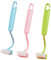 Pack of 3 Toilet Seat Brush, Toilet Brush with Rim Cleaning, Toilet Cleaning Brush, Portable Curved Toilet Brush, Toilet Rim Cleaner (Blue, Green, Pink)