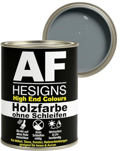 Alex Flittner Designs Furniture Paint without Sanding in Silver Grey RAL7001 Satin Matt 750 ml Furniture Paint Wood & Metal Indoor/Outdoor Use