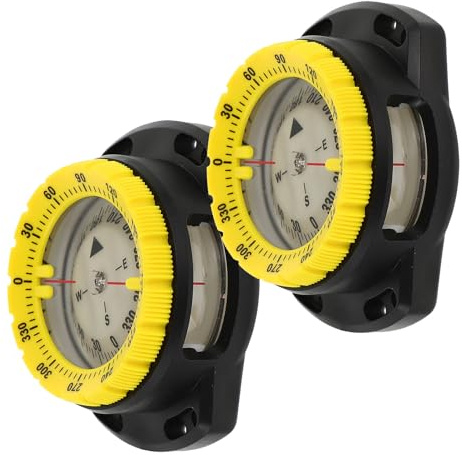 TOYANDONA 2 Piezas Brújula de Muñeca para Buceo Sumergible con Fuerte Magnetismo y Correa Elástica Compás Marino Resistente al Agua para Supervivencia Senderismo y Actividades al Aire