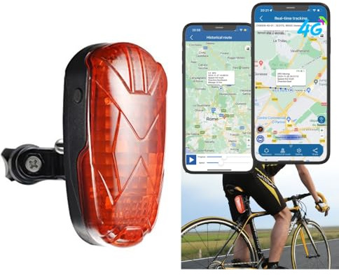Winnes 4G GPS Tracker 4G TK906 Localizzatore GPS APP senza ABO per Bicicletta, Ebike,Bici Pieghevoli,Moto Sedia a rotelle,Fanali Posteriori della Bicicletta,SMS/APP/Web Allarm Geo-fence