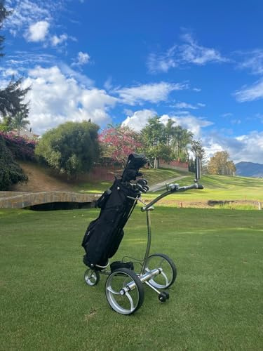 Pro Kaddy Carro de Golf eléctrico Modelo G7R de Acero Inoxidable con Mando a Distancia USB y batería de Litio 24V 15amp y Varios Accesorios