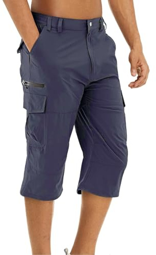 Cargo shorts herr 3/4, korta byxor herr sommar över knä herrshorts hög midja strandbyxor andas chinos shorts slim fit cargoshorts vardagsbruk joggingshorts capribyxor med flera fickor