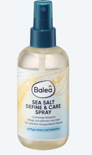 Balea Définir & Care Spray sans rinçage au sel de mer 200 ml | Formule 2 phases, coiffage Beach Waves, phase d'huile nourrissante, sans rinçage, texture et définition