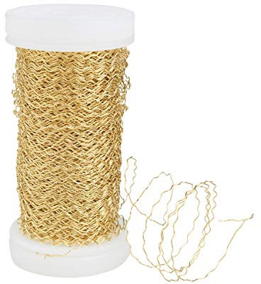 Rayher 2402800 Effektdraht, 0,25 mm ø, gold, Spule 60 m, feiner Messingdraht zum Basteln, Bindedraht, Wickeldraht, Schmuckdraht