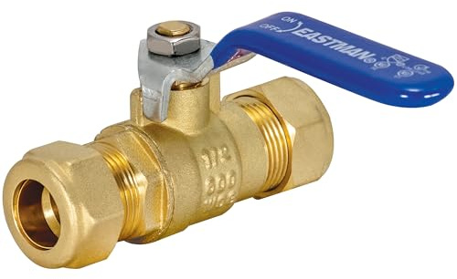 Eastman 1/2 Inch Compression Heavy Duty Full Port Ball Valve, Brass Plumbing Fitting, 20096LF