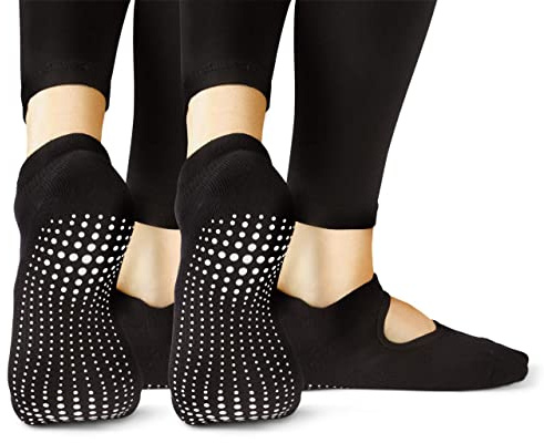LA Active Non-Slip Grip Socks for Yoga Pilates Bar Women Men Ballet