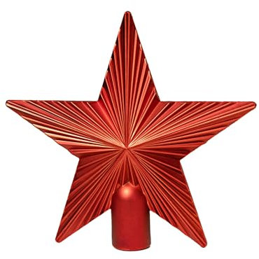 HEITMANN DECO Weihnachtsbaum-Spitze aus Kunststoff - moderner Christbaumstern für Baumspitze - roter Stern, 20x19cm
