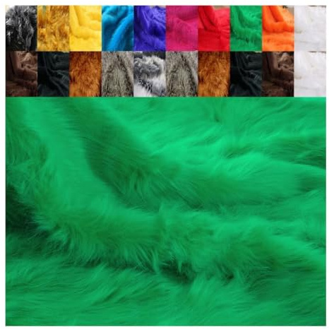 FABRICS-CITY FLOKATI TEDDYFELL TESSUTO CARNEVAL ABBIGLIAMENTO BASTEL REQUISITEN FOTOSHOOTING DEKO (verde erba, 50 x 150 cm)