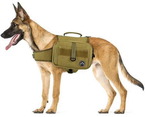 Himal Outdoors Dog Backpack & Saddle Bag, Tactical Hiking Backpack Brown
