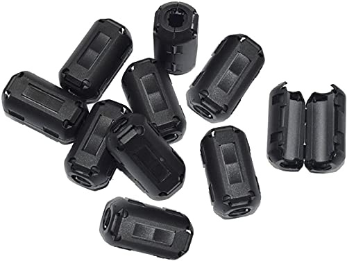 [Pack of 10] Clip-on Ferrite Core Ring Bead Anti-Interference High-Frequency Filter RFI EMI Noise Suppressor Cable Clip (13mm Inner Diameter)