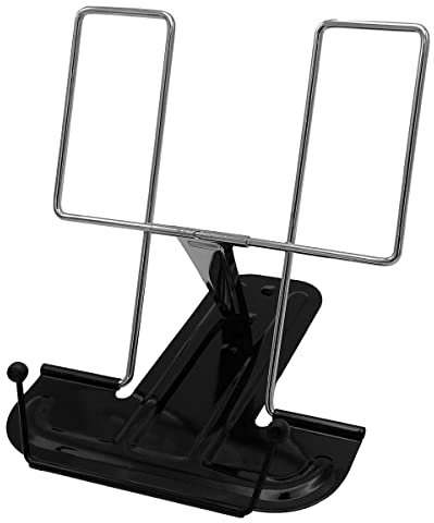 Atril de Escritorio Metálico, Soporte para Libros Plegable con 3 Posiciones de Lectura, Ideal para la Escuela, la Cocina, el Estudio y la Oficina