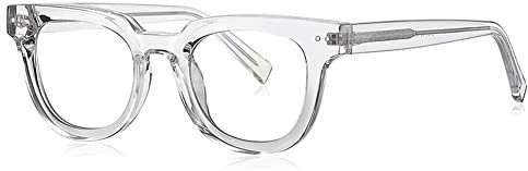 kachawoo Acetat-Anti-Blaulicht-Brillengestell TR90-Brille im Retro-Korean-Stil für OL Blue-ray Blocking Leopard Black Clear Eyewears (transparent)