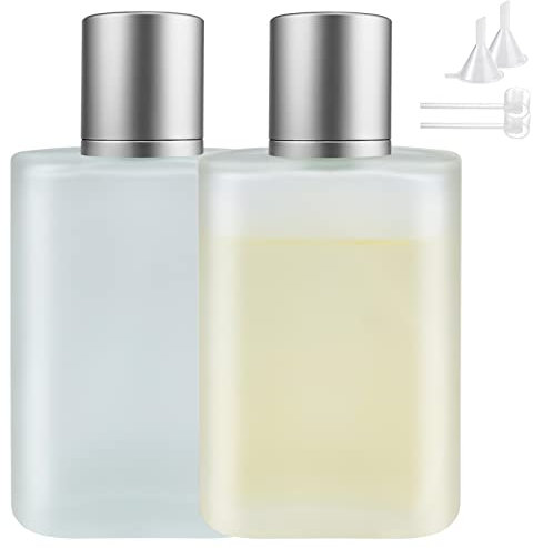 Bohoray 2 Pezzi Flacone Spray Vuoto 50ml, Vetro Bottiglia Spray, Contenitore Spray Vuoto, Portaprofumo Da Viaggio, Spray Superfine Flaconi Spray Vuoti per Profumi, Atomizzatore Con Imbuti, Pressore