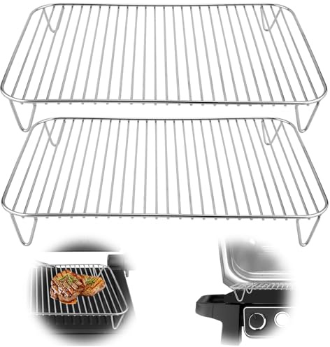 2st Grillställ för Ninja Vedeld, Rostfritt Stål Non-Stick Grill Matlagning Grillställ Kompatibel med Ninja Vedeld och Rökare BBQ Camping Picknick Grilltillbehör