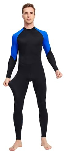 Men's Swimsuit, Long Jumpsuit, Snorkel Suit, Swimming Trunks, Protective Clothing, Men's Stretch, Full Body Wetsuit, Long Full Body Diving Suit, Quick-Drying Swimwear, blue, XL