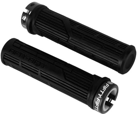 FIFTY-FIFTY MTB Griffe, Einzelne Lock-on Fahrradgriffe Mountainbike, Weiche und Bequeme Fahrrad Griffe/lenkergriffe, rutschfeste Fahrrad Lenkergriffe für All Mountain, Enduro, Downhill (Schwarz)