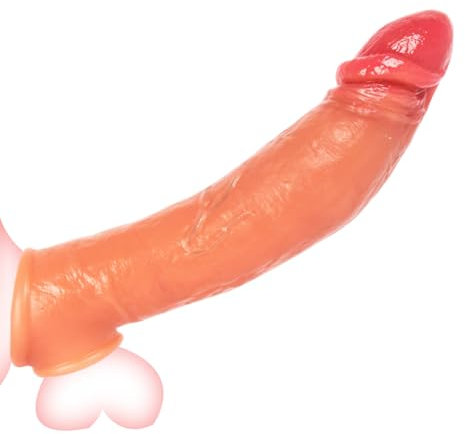 Realistische Penismanschetten aus Flüssigsilikon, Penishülle mit Hodenring Masturbator Sexspielzeug für Männer, Penis Sleeve zur Penisvergrößerung, Zeitverlängerung und gesteigerter Kontrolle