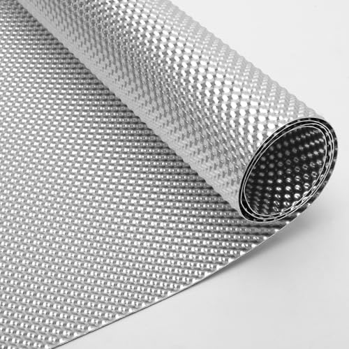 RANJIMA 100 cm x 40 cm chapa de protección térmica de aluminio, protección térmica de aluminio, patrón semiesférico en relieve, placas de protección para tubo de escape de coche, aislamiento térmico,