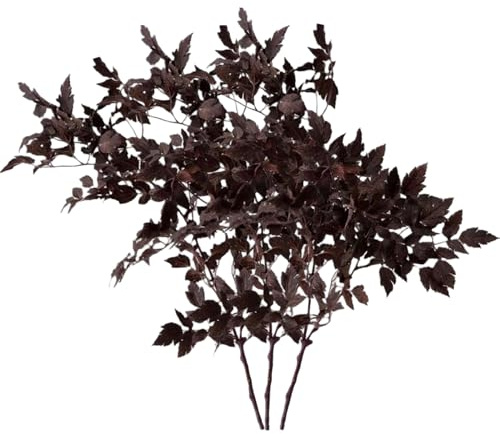 CAKEEYUM 3 tiges artificielles de cimicifuga (45 cm) en Soie avec Feuilles d'automne, Branches artificielles pour Vase, cheminée, Centre de Table, Maison Campagne, Jardin, Mariage