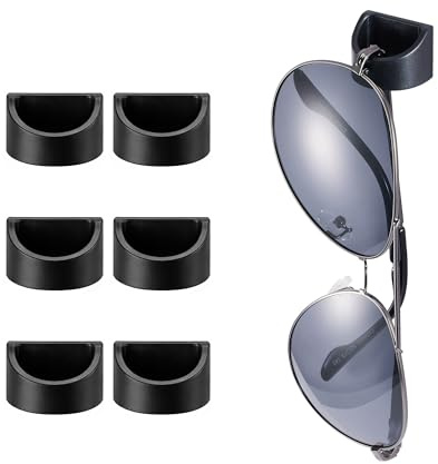 Omnful Sunglass Organizer, 6 Pack Eyeglass & Glasses Holder for Eyewear, Sunglasses, Reading Glasses. Sunglasses Holder for Home, Office, Car, Driver, Workshop. Glasses Accessories&Organizer(Black)