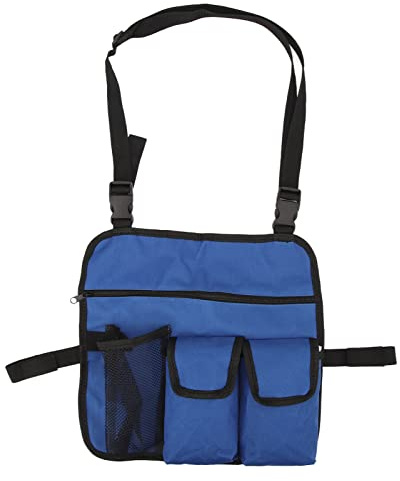 ChuyTrading Borsa per braccioli di sedia da spiaggia, organizzatore per sedia da esterno con multi tasche, borsa da appendere impermeabile in tessuto Oxford 600D per campeggio, pesca, poltrona (Blu)