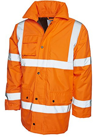 Uneek clothing Warnjacke nach EN471,gepolstert und gefüttert,wasserdichte Nähte (Warnorange, 4XL)