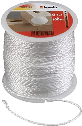 kwb 100m Nylon Mason's Line, 1.7mm Thickness, White, Made in Germany
